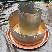 Empty spiral garden on saucer